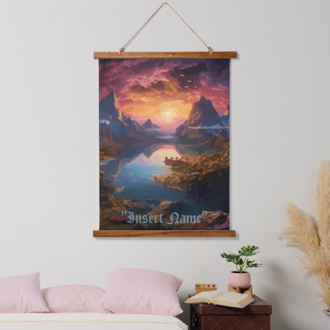 Mountain Symphony: A Harmonious Blend of Colors Hanging Tapestry (Bedroom)