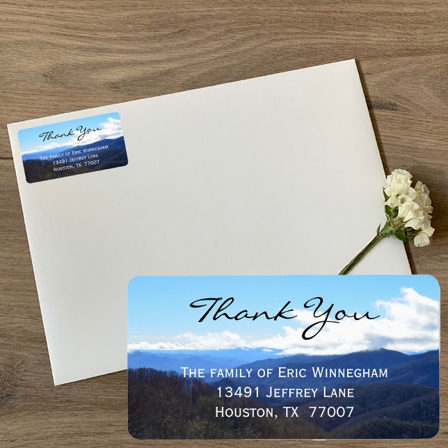 Mountain Thank You for Sympathy Label (Creator Uploaded)