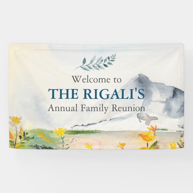 Mountain Theme Family Reunion Banner (Horizontal)
