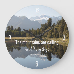 Mountain Themed Clock with Quote