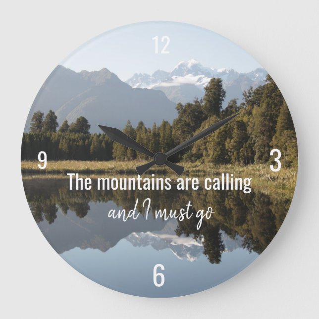 Mountain Themed Clock with Quote (Front)