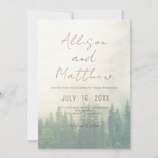 Mountain Themed Wedding Invitation (Front)