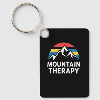 Mountain Therapy Retro Sunset Outdoor Adventure Hi Key Ring