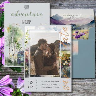 Mountain Thyme Wildflower Save The Date Card