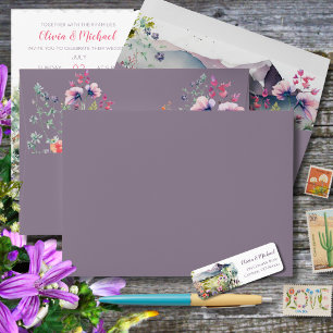 Mountain Thyme Wildflower Wedding Invite Envelope