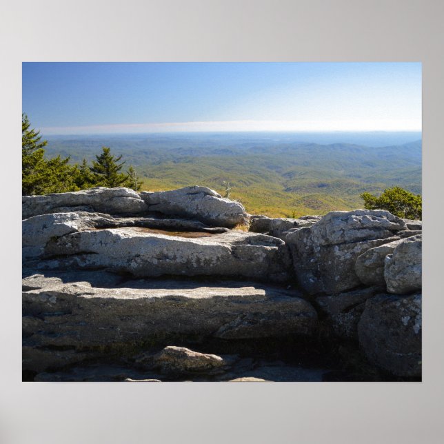 Mountain Top Boulders With Scenic View Poster (Front)