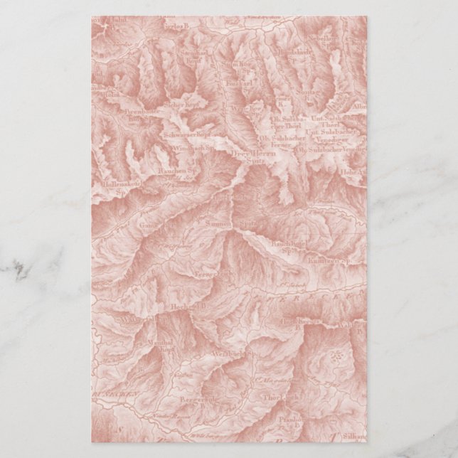 Mountain Topographic Map paper (Front)