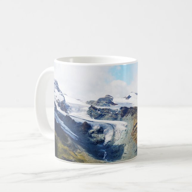 Mountain tops in the Swiss alps Coffee Mug (Front Left)