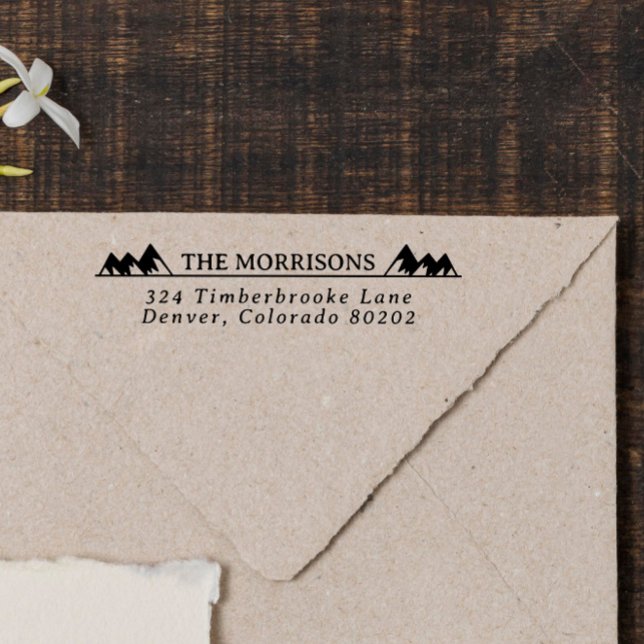 Mountain Tops Rustic Name & Return Address Self-inking Stamp (Creator Uploaded)