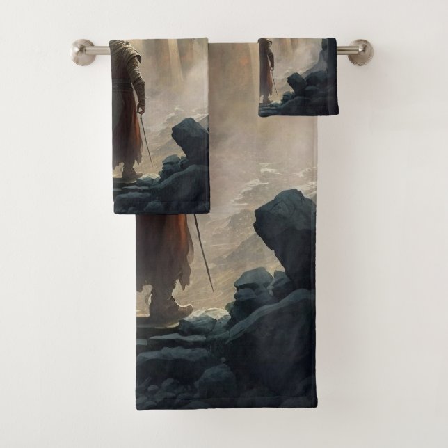 Mountain Town Siege Bath Towel Set (Insitu)