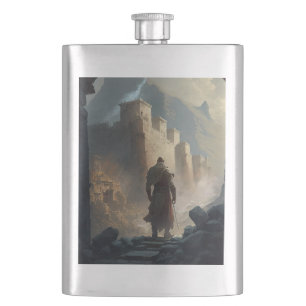 Mountain town siege hip flask