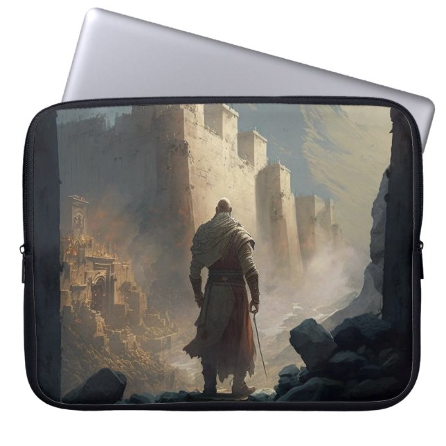 Mountain town siege laptop sleeve (Front)