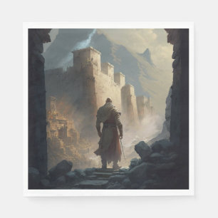 Mountain town siege napkin