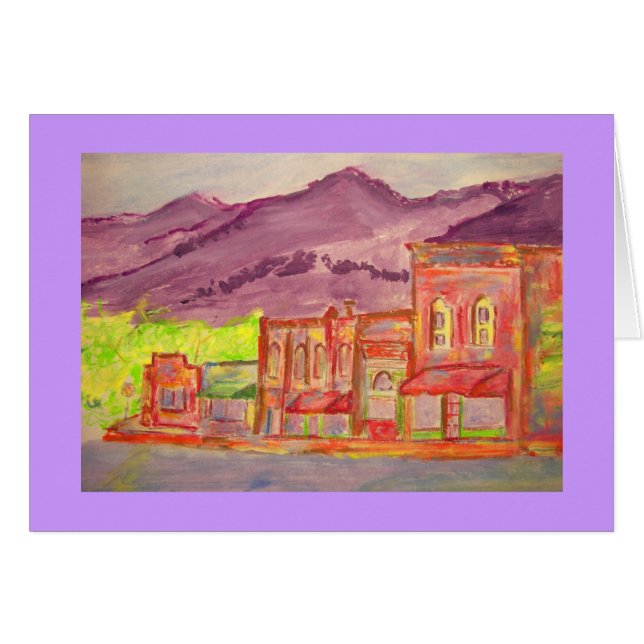 mountain town watercolour sketch (Front Horizontal)