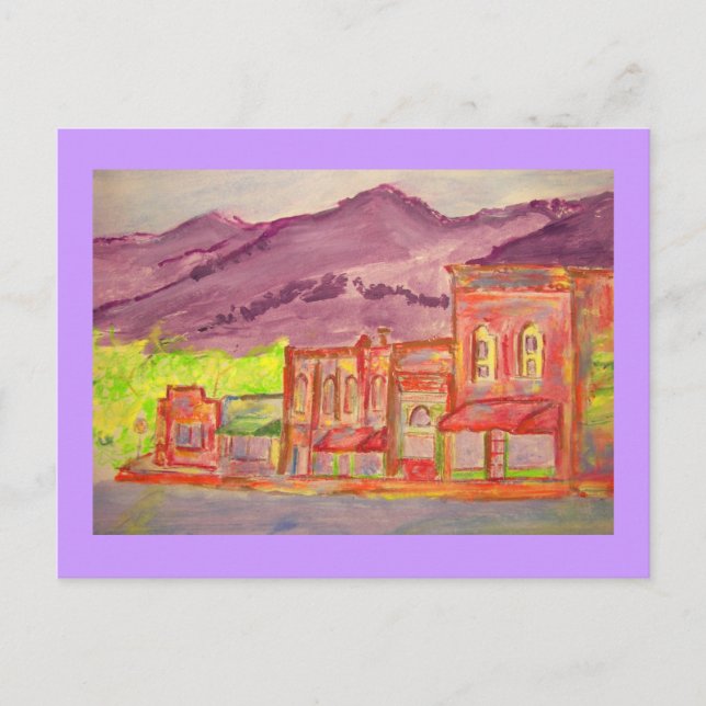 mountain town watercolour sketch postcard (Front)