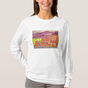 mountain town watercolour sketch T-Shirt