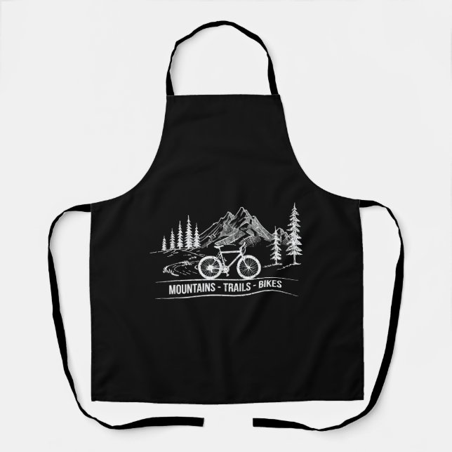 Mountain Trail Bikes - Cyclist Bike Rider Bicycle  Apron (Front)