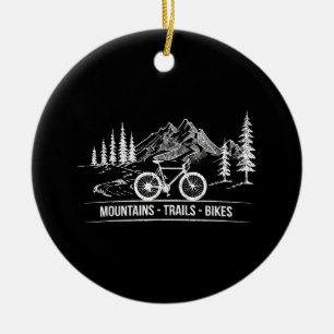 Mountain Trail Bikes - Cyclist Bike Rider Bicycle Ceramic Tree Decoration