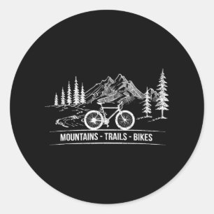 Mountain Trail Bikes - Cyclist Bike Rider Bicycle  Classic Round Sticker