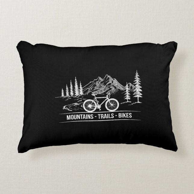 Mountain Trail Bikes - Cyclist Bike Rider Bicycle  Decorative Cushion (Front)