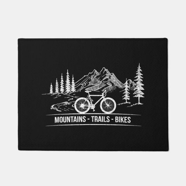 Mountain Trail Bikes - Cyclist Bike Rider Bicycle  Doormat (Front)