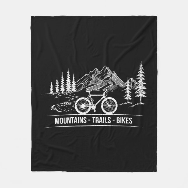 Mountain Trail Bikes - Cyclist Bike Rider Bicycle  Fleece Blanket (Front)