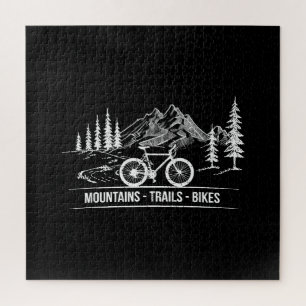 Mountain Trail Bikes - Cyclist Bike Rider Bicycle Jigsaw Puzzle
