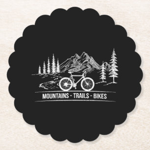 Mountain Trail Bikes - Cyclist Bike Rider Bicycle Paper Coaster