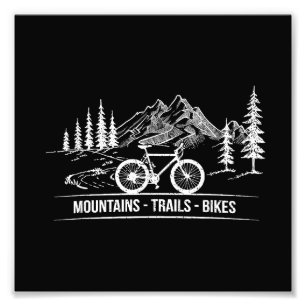 Mountain Trail Bikes - Cyclist Bike Rider Bicycle Photo Print