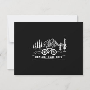 Mountain Trail Bikes - Cyclist Bike Rider Bicycle RSVP Card
