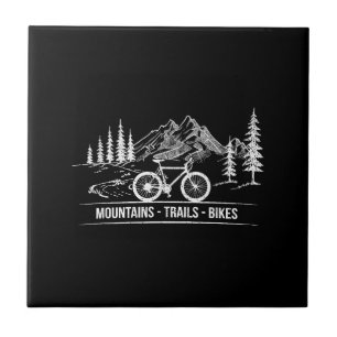 Mountain Trail Bikes - Cyclist Bike Rider Bicycle  Tile