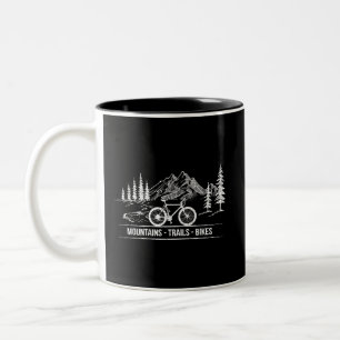 Mountain Trail Bikes - Cyclist Bike Rider Bicycle Two-Tone Coffee Mug