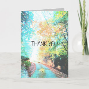 Mountain Trail in Fall Thank You Card