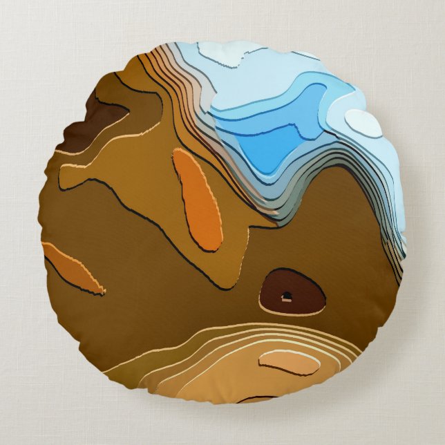 MOUNTAIN TRAIL ROUND CUSHION (Front)