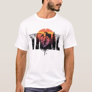 Mountain Trail Runner Typography Art T-Shirt