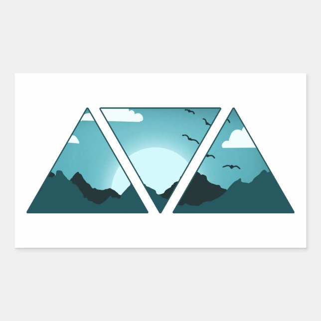 Mountain Triangles Rectangular Sticker (Front)