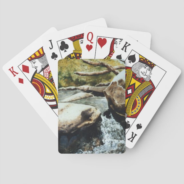 Mountain trout stream mini falls and plunge pool playing cards (Back)
