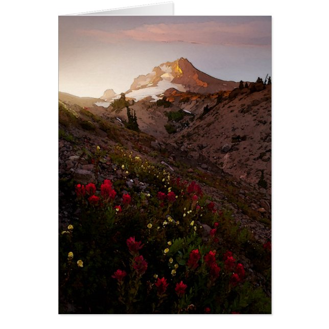 Mountain Valley Sunset Watercolor (Front)
