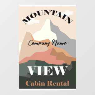 Mountain View Cabin Rental Window Cling