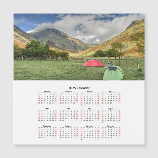 Mountain view campsite calendar (Front)