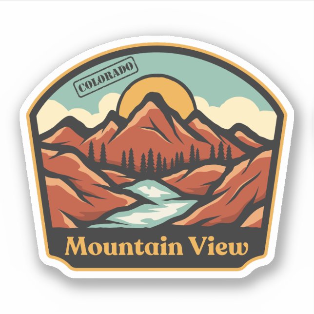 Mountain View, Colorado Sticker (Front)