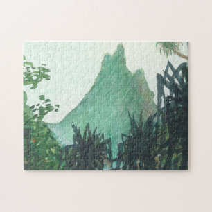 Mountain View From Kee'e Beach Jigsaw Puzzle