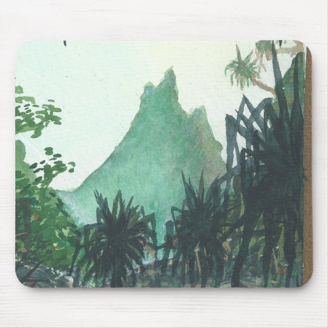 Mountain View From Kee'e Beach Mouse Mat (Front)