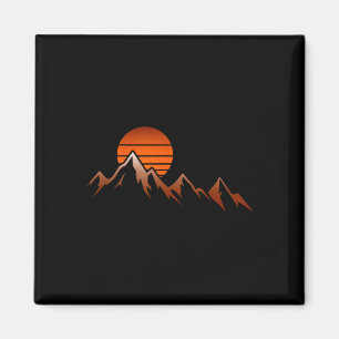 Mountain view hiker mountain sunrise hiking  magnet