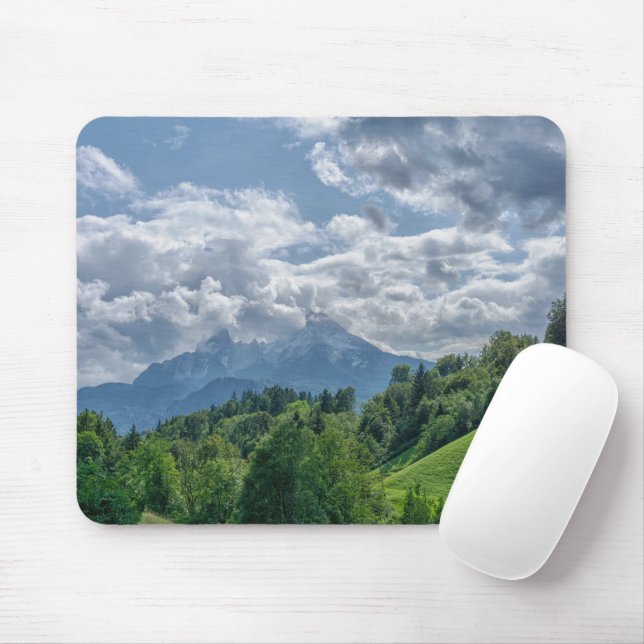 Mountain view in alps mouse mat (With Mouse)