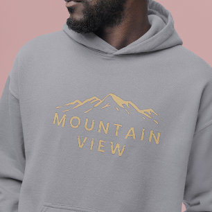 Mountain View In Beige Hoodie