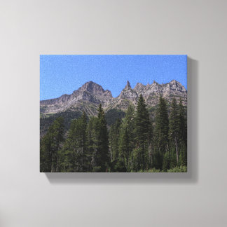 Mountain view Lake Kootenai Stretched Canvas Print