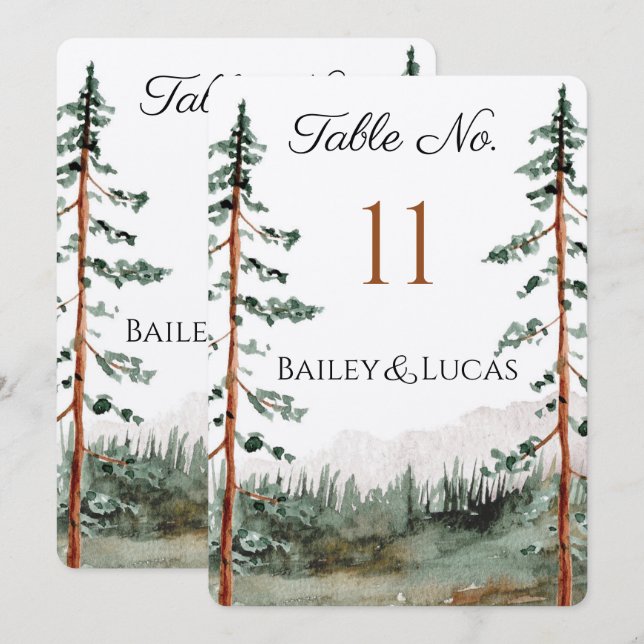 Mountain View Table Number (Front/Back)