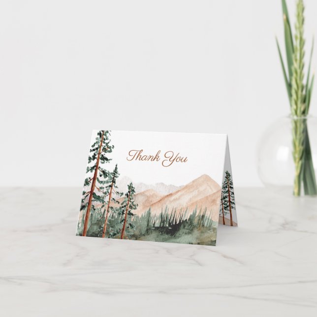 Mountain View Wedding Thank You Cards (Front)