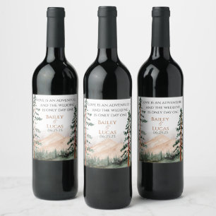 Mountain View Wedding Wine Labels